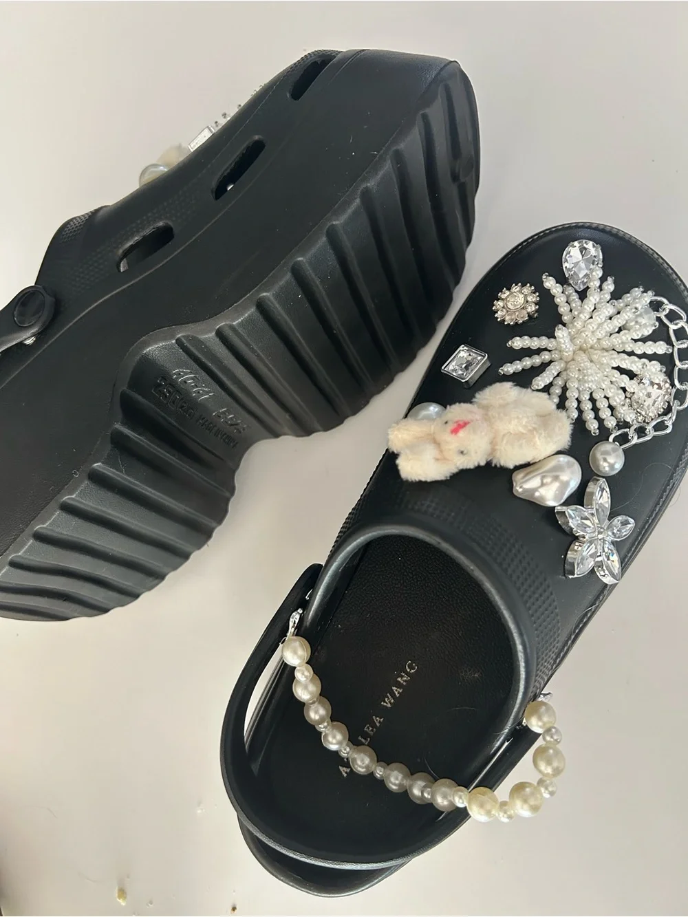 Azalea Wang, black platform embellished shoes size 40-41 converts to 9-9.5